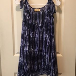 Miss Tina tie dye cold shoulder long sleeve elastic waistband top blouse size 2X